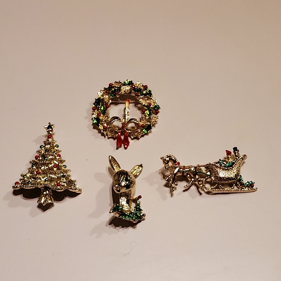 Signed Gerrys Christmas Brooch Pin  - Lot of 4 - Picture 12 of 16